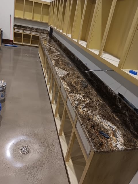 Commercial granite countertop installation